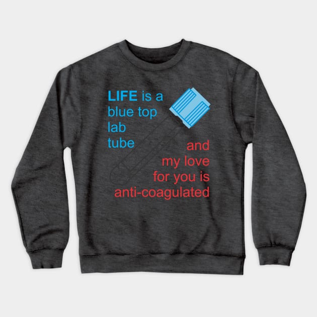 Blue Top Lab Tube Crewneck Sweatshirt by Cavalrysword